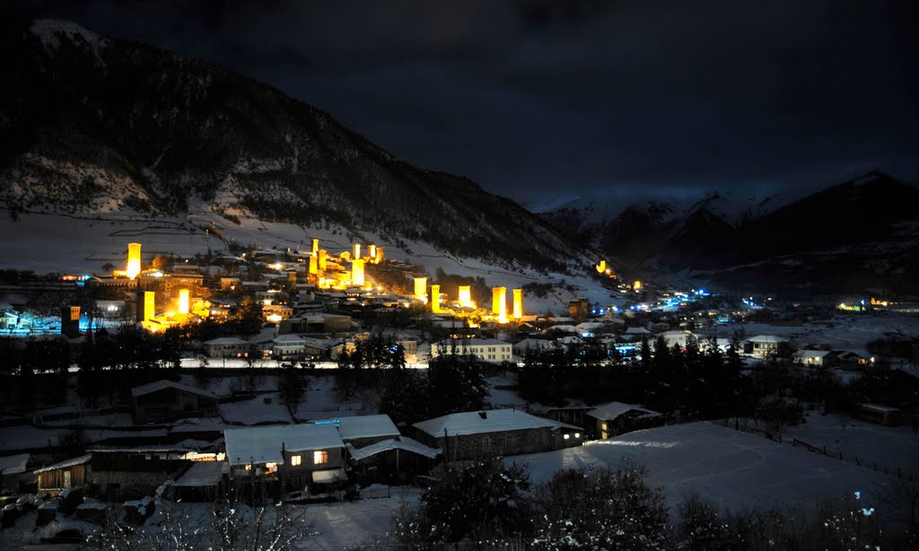 Night Mestia. Svaneti