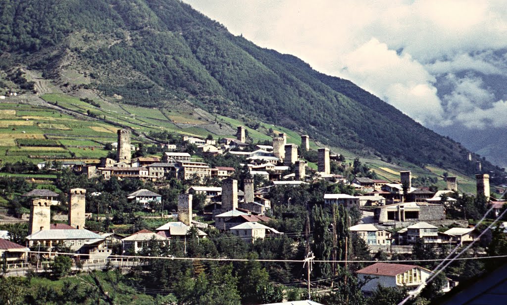 Towers of Mestia, Svanetia, 1987