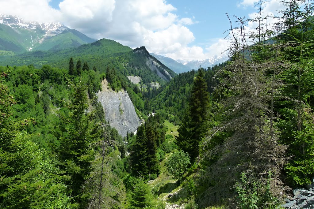 Near Mestia - Canyon River Tsaneri a main Caucasian ridge - Svanetia - Caucasus - GEORGIA-2011