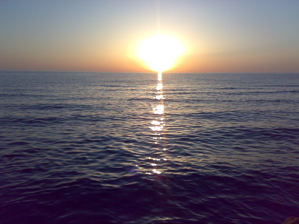 Sunset in Black Sea. Poti, Georigia
