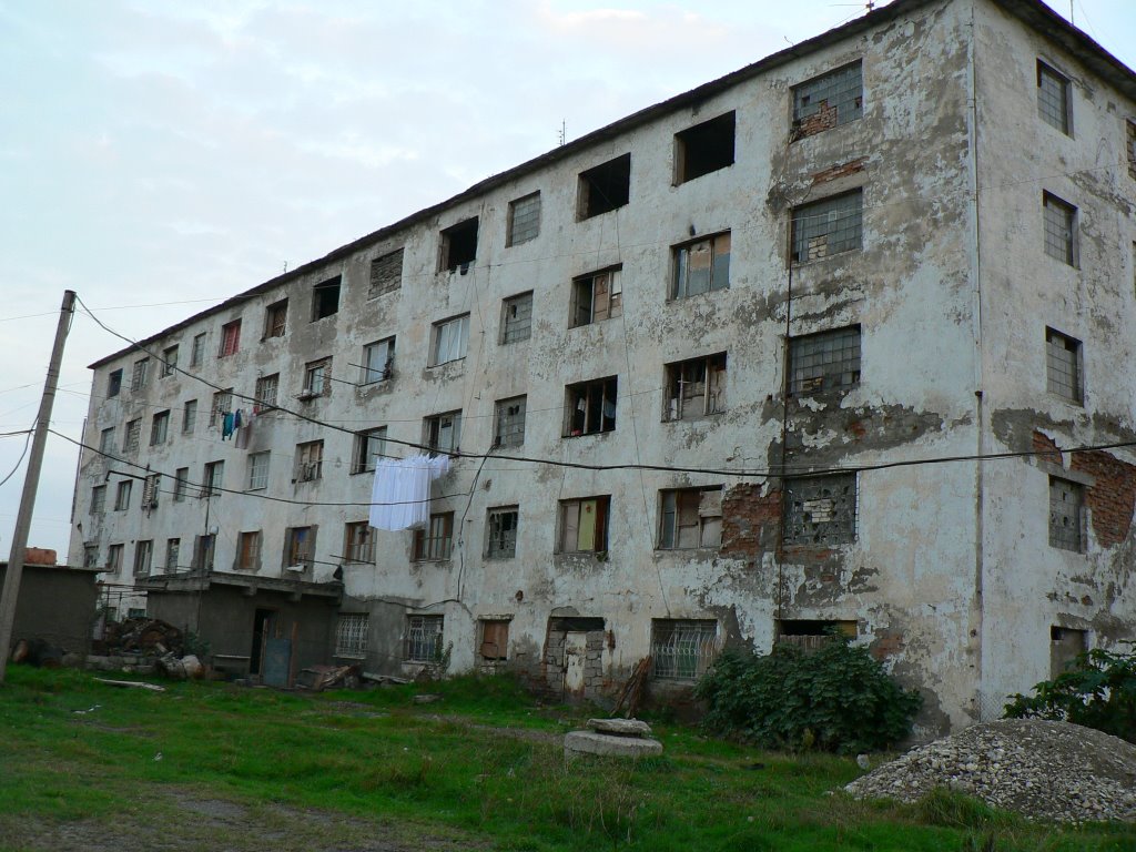 Fomer Azot chemical works hostel type housing, now mainly occupied by IDPs from South Ossetia and Abkhazia