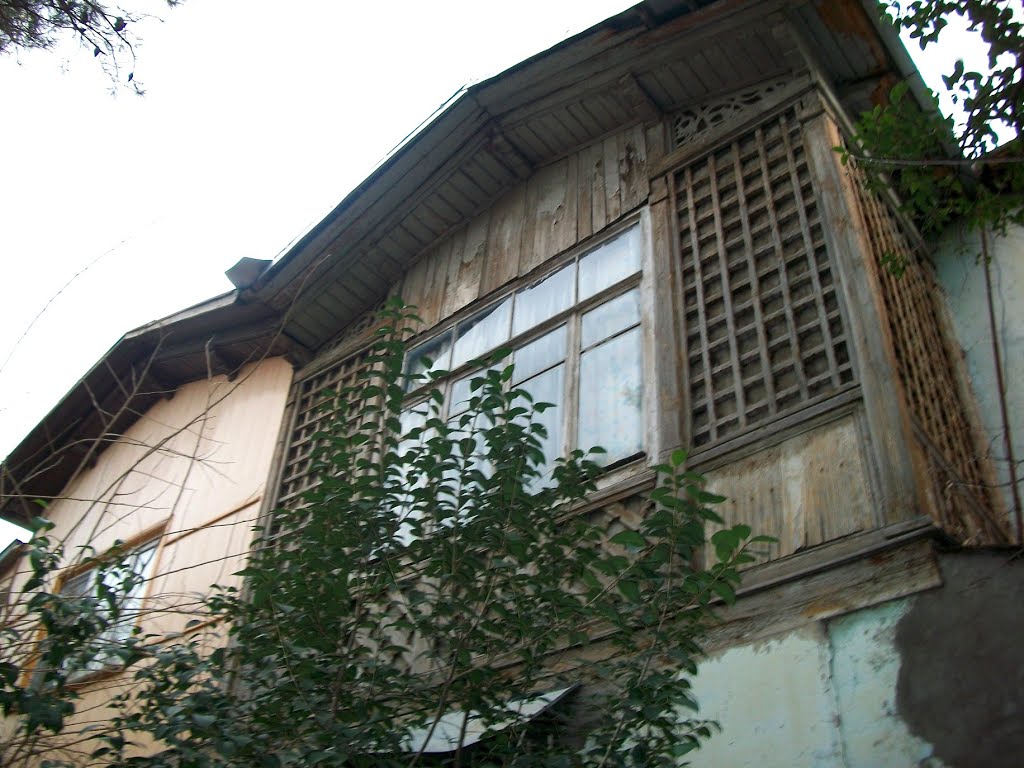 Wooden balcony in Rustaveli street