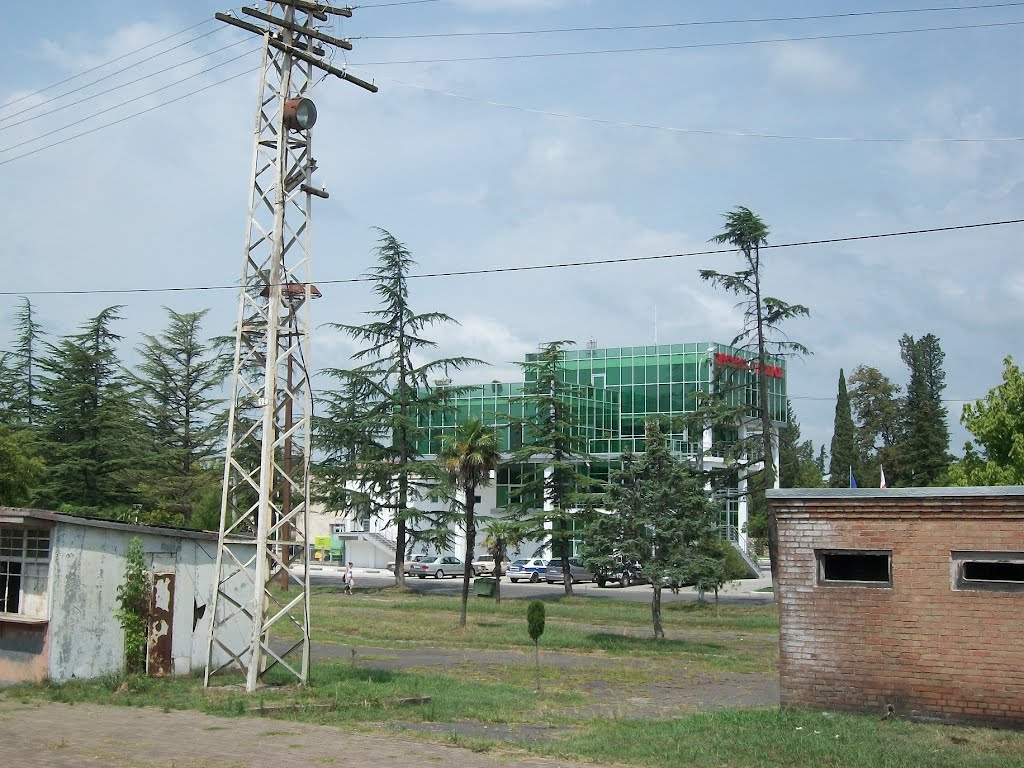 Police station in Samtredia seen from the train