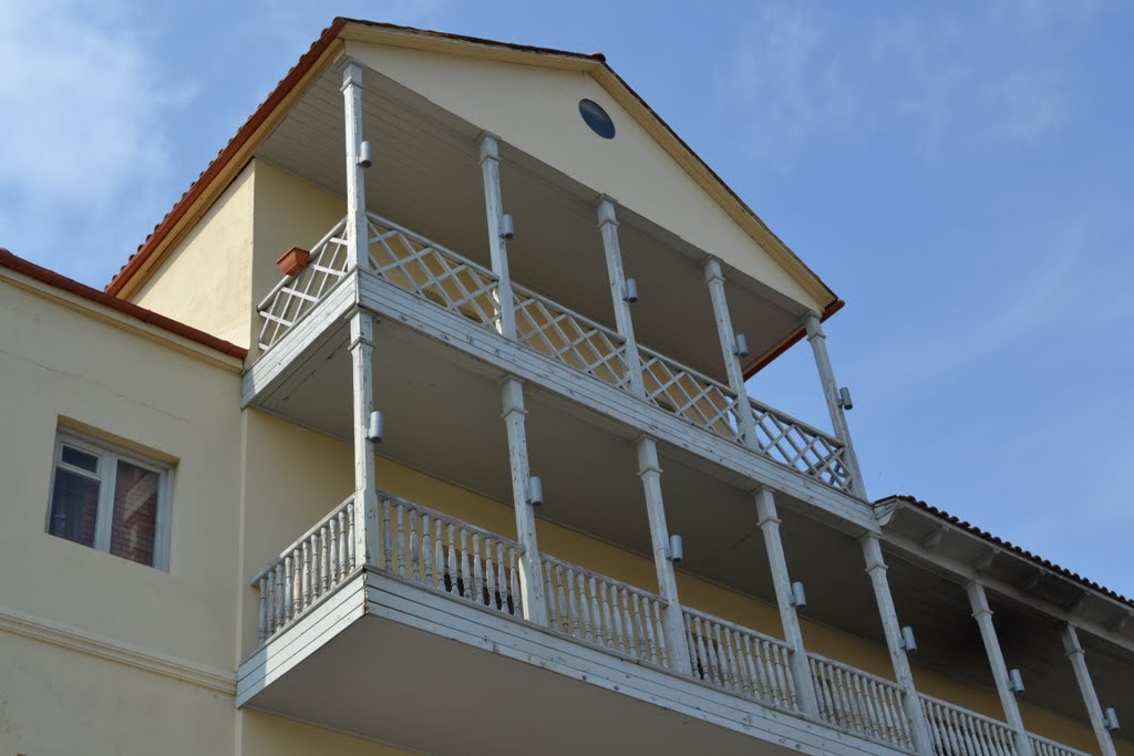 Georgia, Sighnaghi - a typical Kakhetian balcony