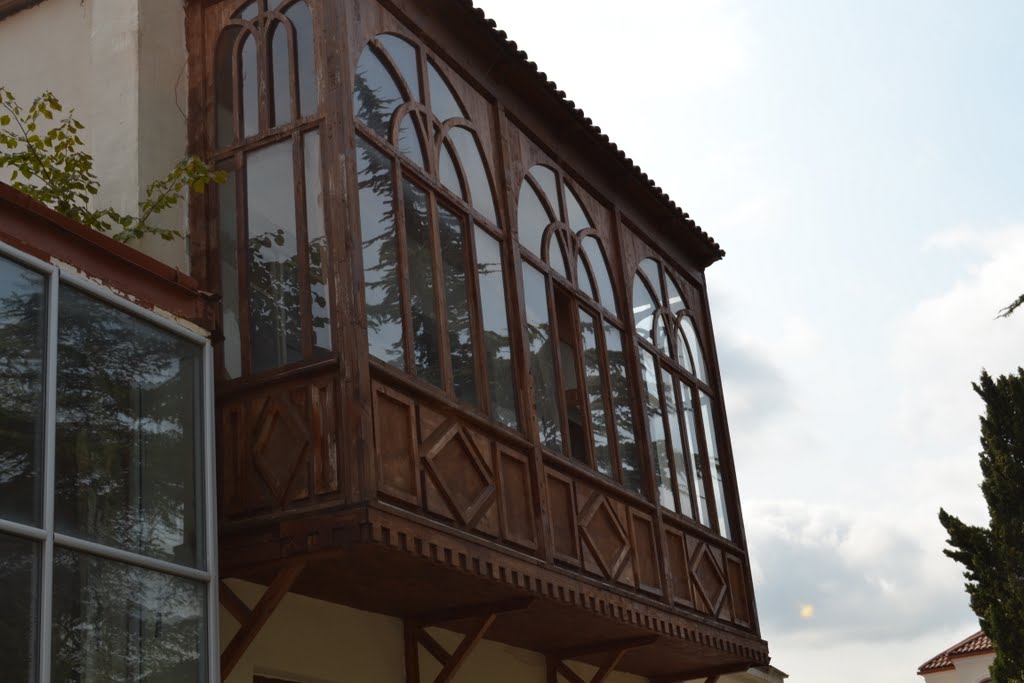 Georgia, Sighnaghi - a balcony of the an Georgian house