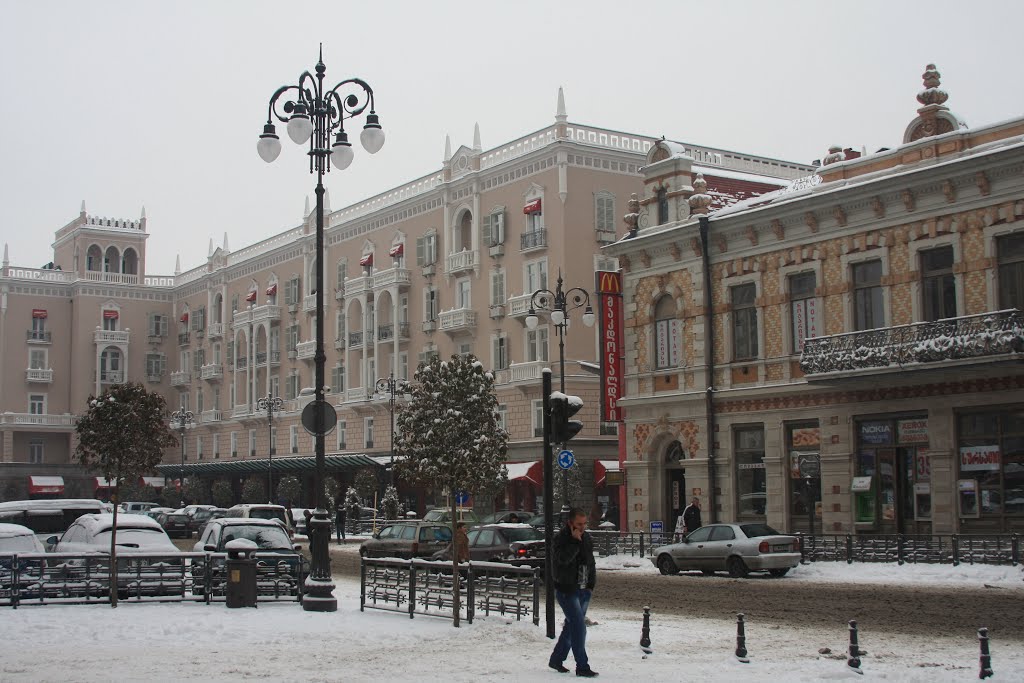 Snowfall in Tbilisi