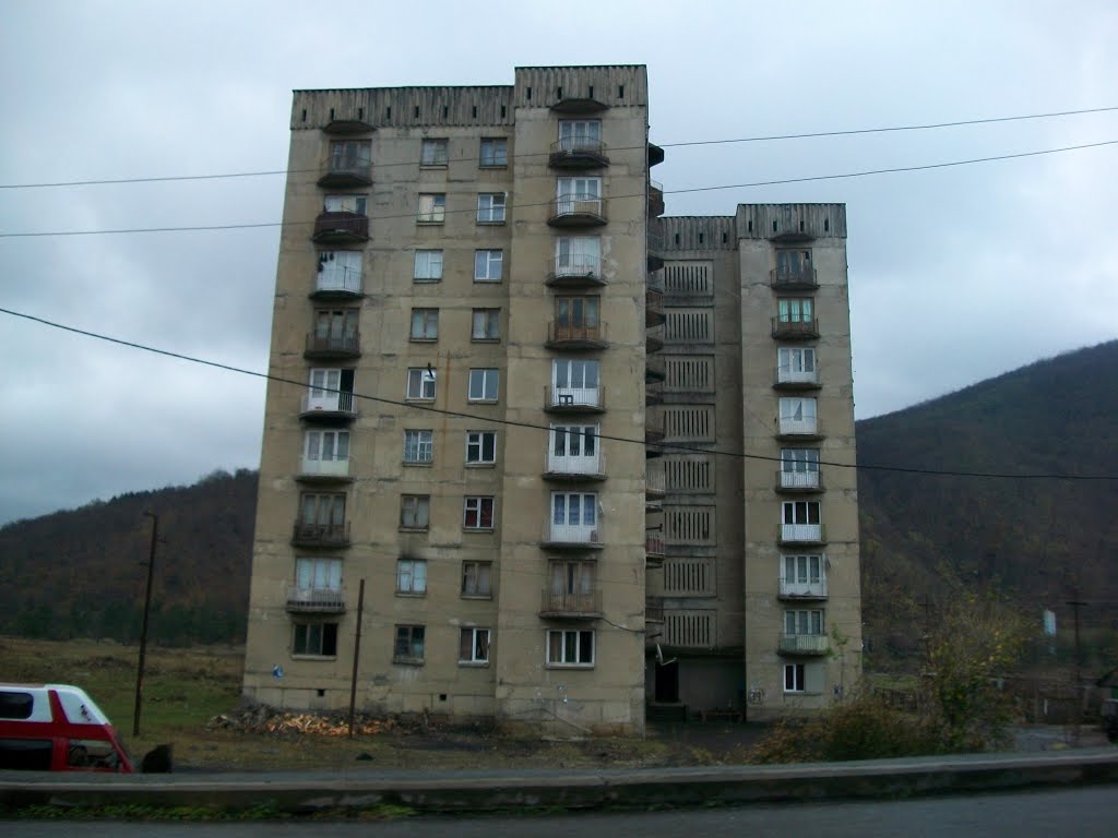 Last living block on the southern end of Tkibuli