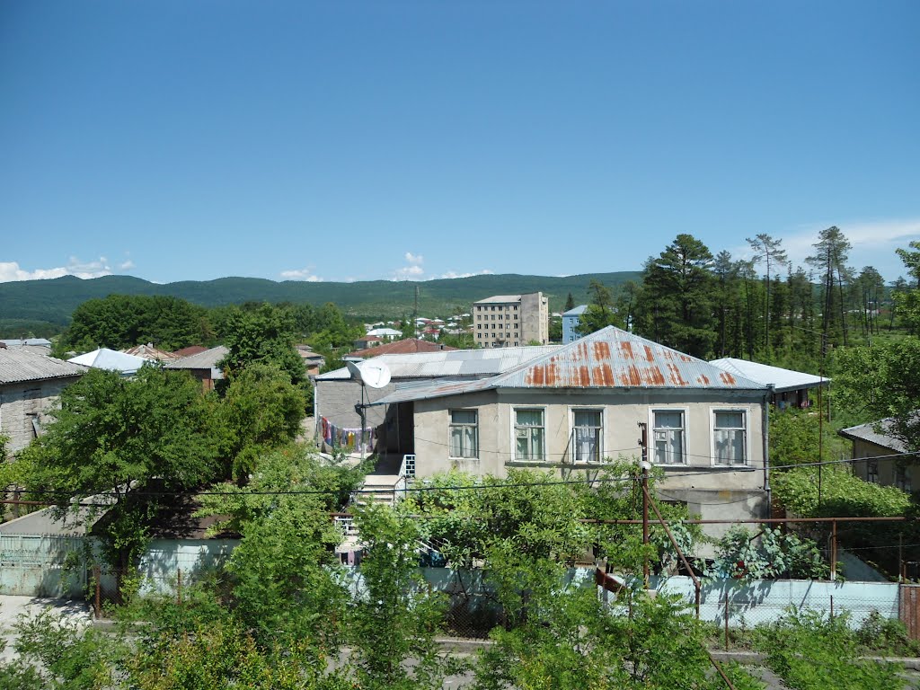 Tskaltubo, Georgia, view from the window of the No 1 Public school, pohled z okna  střední školy ve městě Tskaltubo, Gruzie