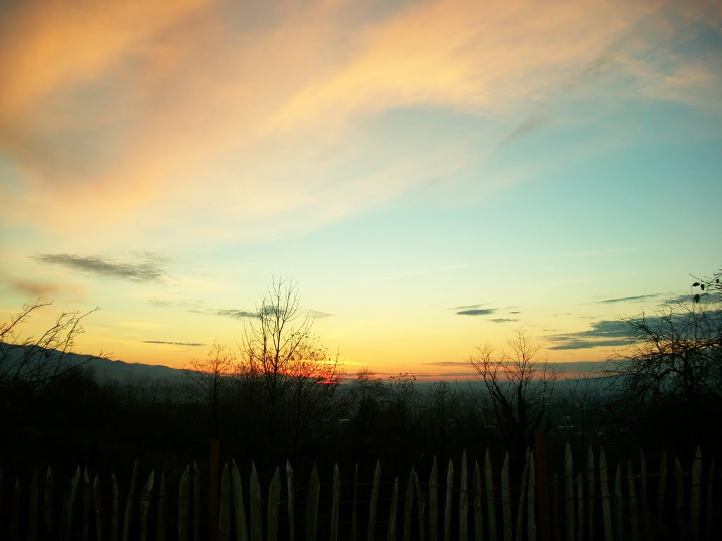 Sunset over village Phartskhma,Guria