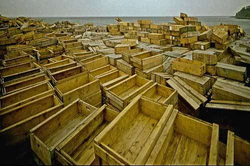 ÅRHUS: Hafen, Fischkisten / Port, fish boxes • 08-1968