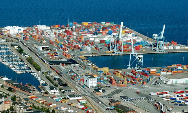 Aarhus, Container Harbour, Aerial