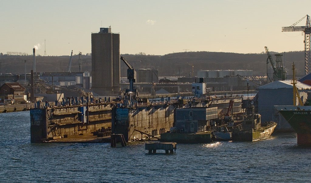 Industrial docks in Århus harbor