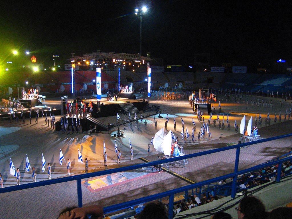 Ramat Gan Stadium during preparations for the 18th Maccabiah