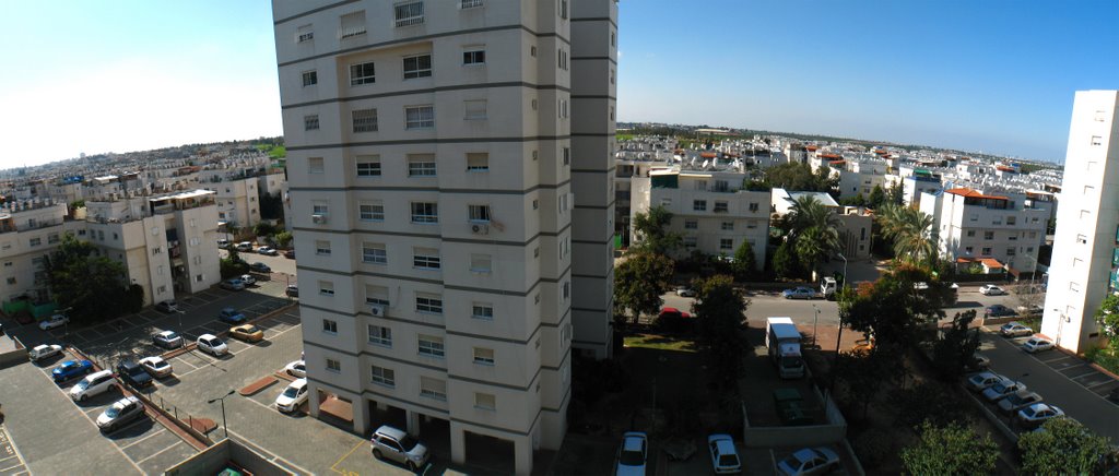 Lod, Ganey Aviv panoramic view on North-West, you can see Tel-Aviv on the horizon