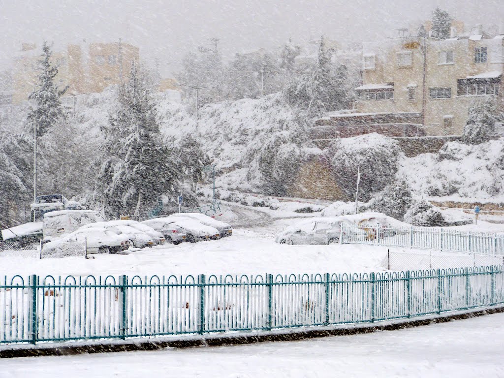 Snowing in Ariel on December 13, 2013