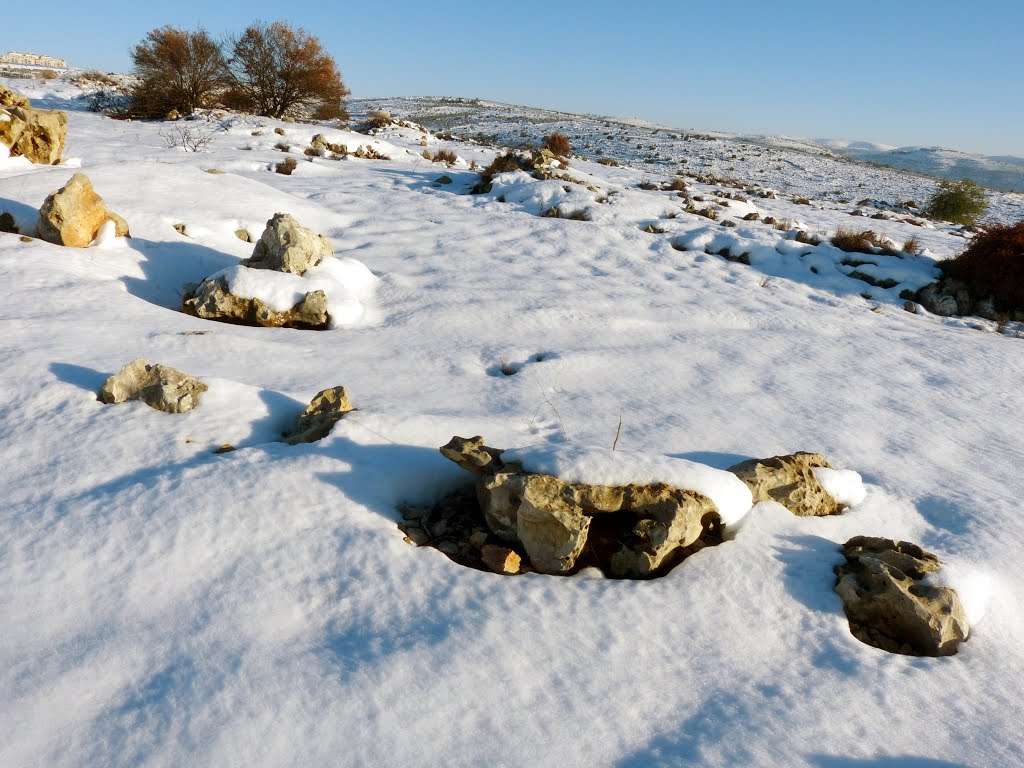 Snowy Samaritan hills near Ariel