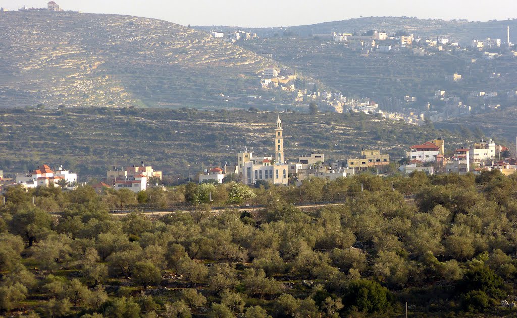Salfit and Abwein, an early evening view from Ariel