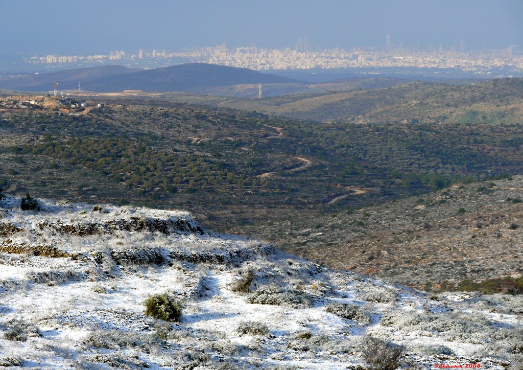 Blue Tel Aviv from a snowy Ariel (31-JAN-08)