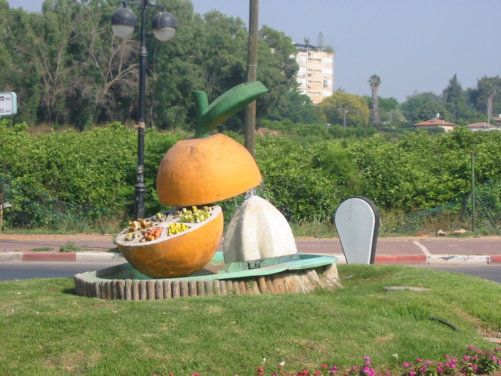 fontain on the str. between kfar-saba to hod-a-sharon