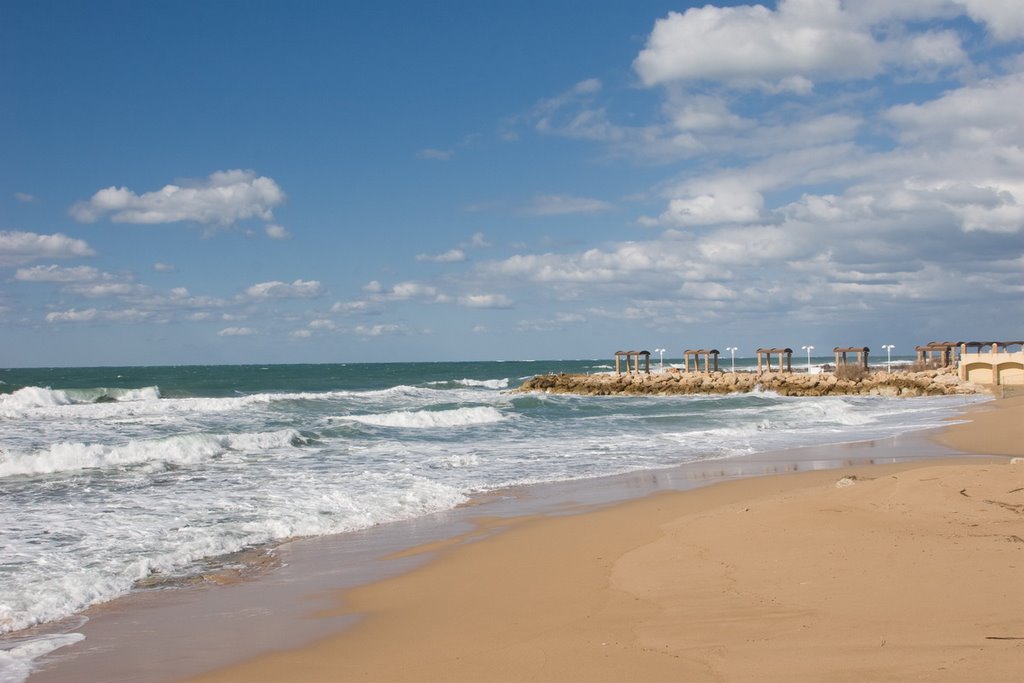 Sunny winter day at  Nahariyas pier