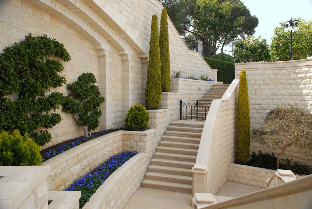 Underground passage in Bahai gardens.