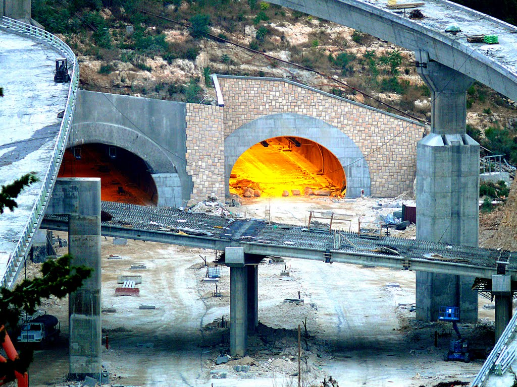 The Carmel Tunnel portals near Derech Rupin, Haifa