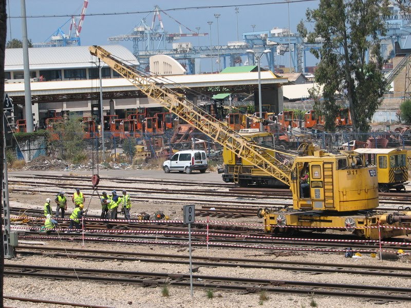 Haifa, Maintaining works in the trains railway, Haifa East railway station 10, Israel