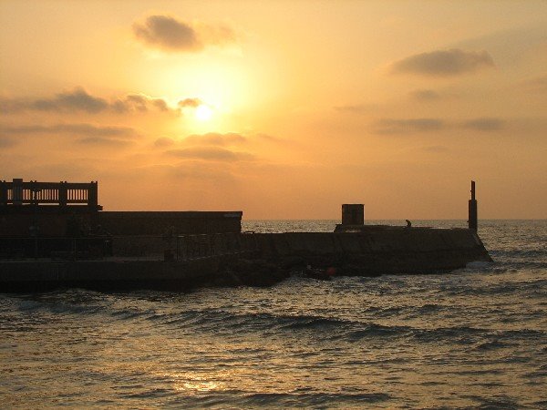 Sunset in Tel Aviv port