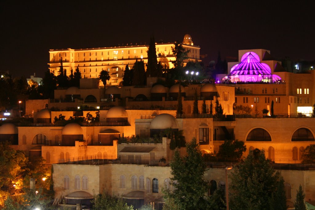 Jerusalem at night - 7 - King David hotel & Mishkenot Shaananim