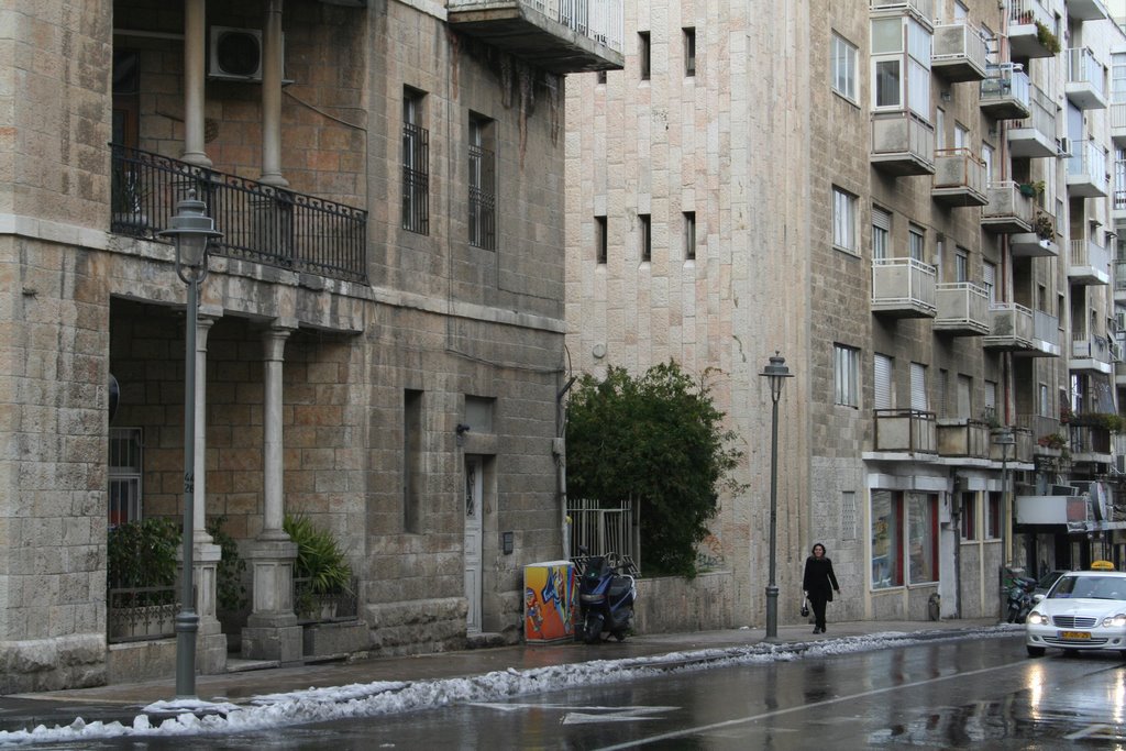 Jerusalem, First snow of 2008, Old & New