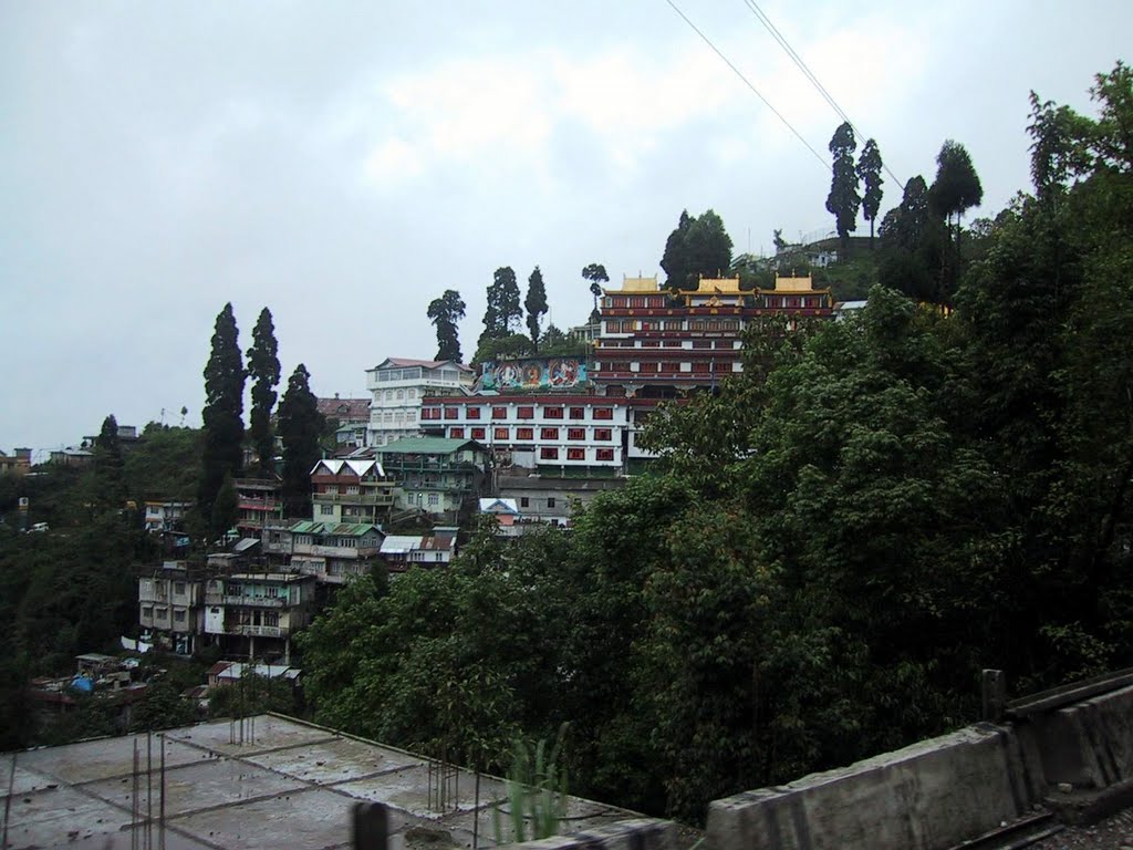 Darjeeling city view from running car 2004