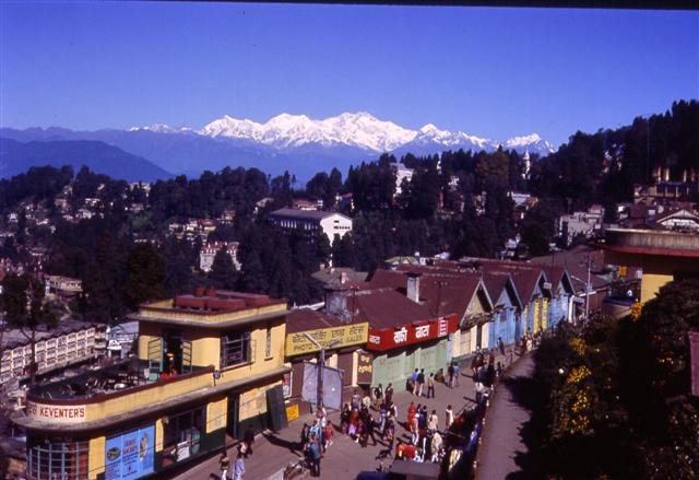 Darjeeling Hill Station in West Bengal.Himalayan Mountains in the background.