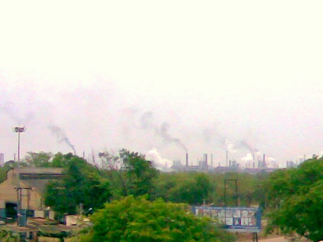 BHILAI STEEL PLANT(Distant view from Flyover), Pic 1, Бхилаи металлургического завода , изображения с эстакады (фото № 1), Bhilai de acero de la planta, la vista distante desde el paso elevado 1, भिलाई इस्पात संयंत्र (दूरी प्रतिच्छाया १)