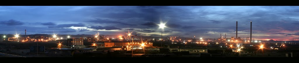 A beautiful panaromic evening view of JSW Steel plant.