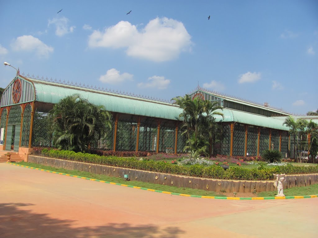 glass house in the park, Hubli, Karnataka, India