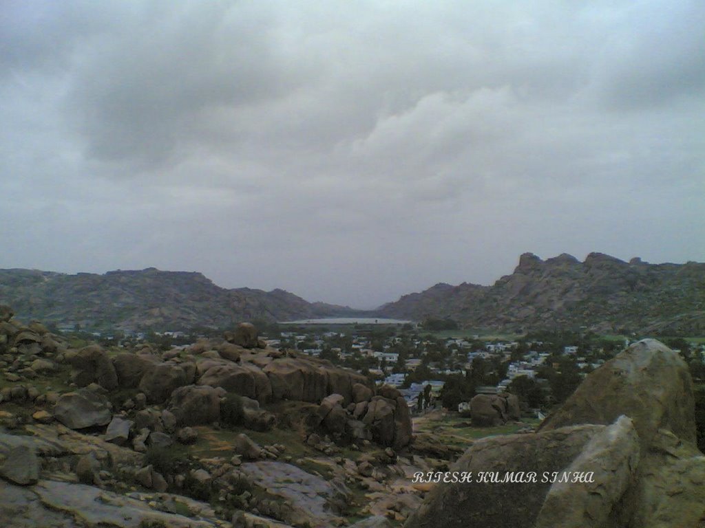 A DISTANT VIEW OF RAMJALA LAKE. ADONI.