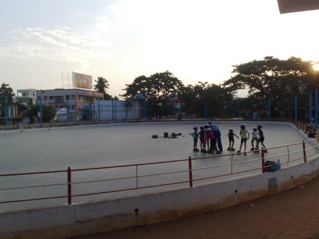 Skatepark ring for skating in premises of Raja tank