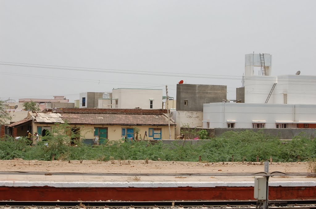 DPAK MALHOTRA, Surendernagar City view from Railway Stn, Ahmedabad-Surendernagar Track, गुजरात भारत Gujarat Bharat ગુજરાત ભારત દેશનું