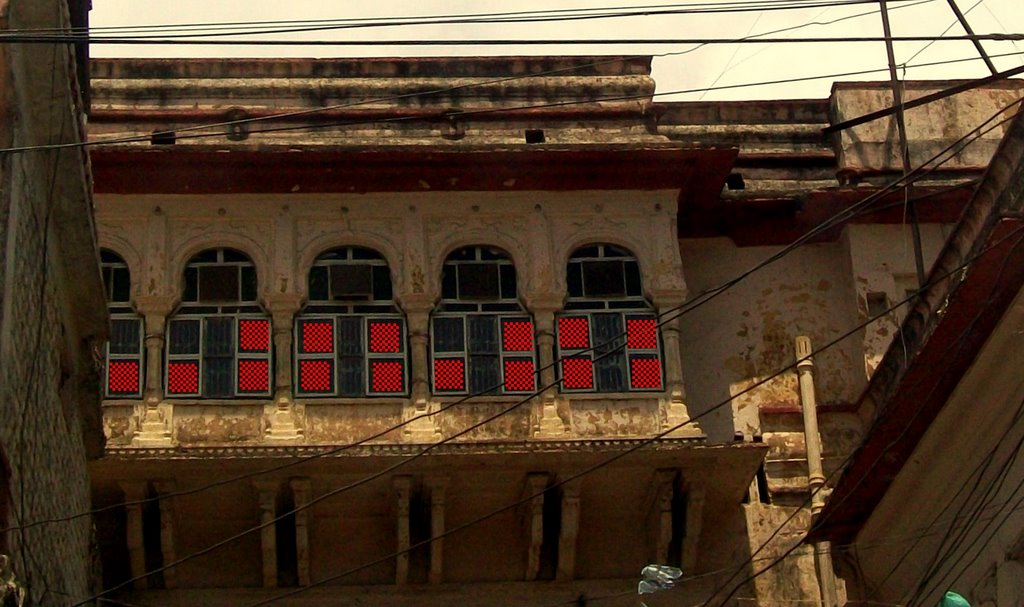 An Old House in  Ibrahimpura, Bhopal with red window-panes