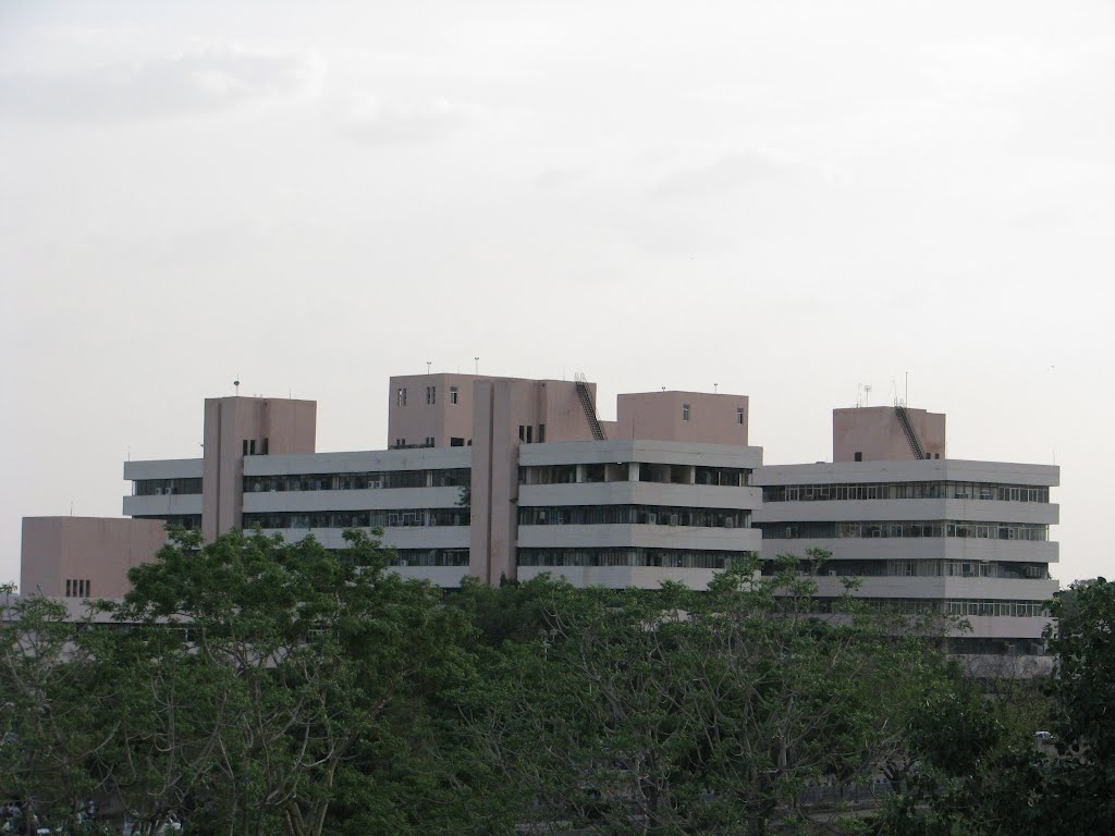 Satpura Bhawan viewed from Arera Telephone Exchange, Bhopal