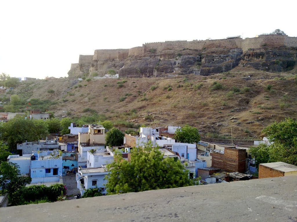 View of Gwalior Fort and city from D. D. Mall terrace at Gwalior