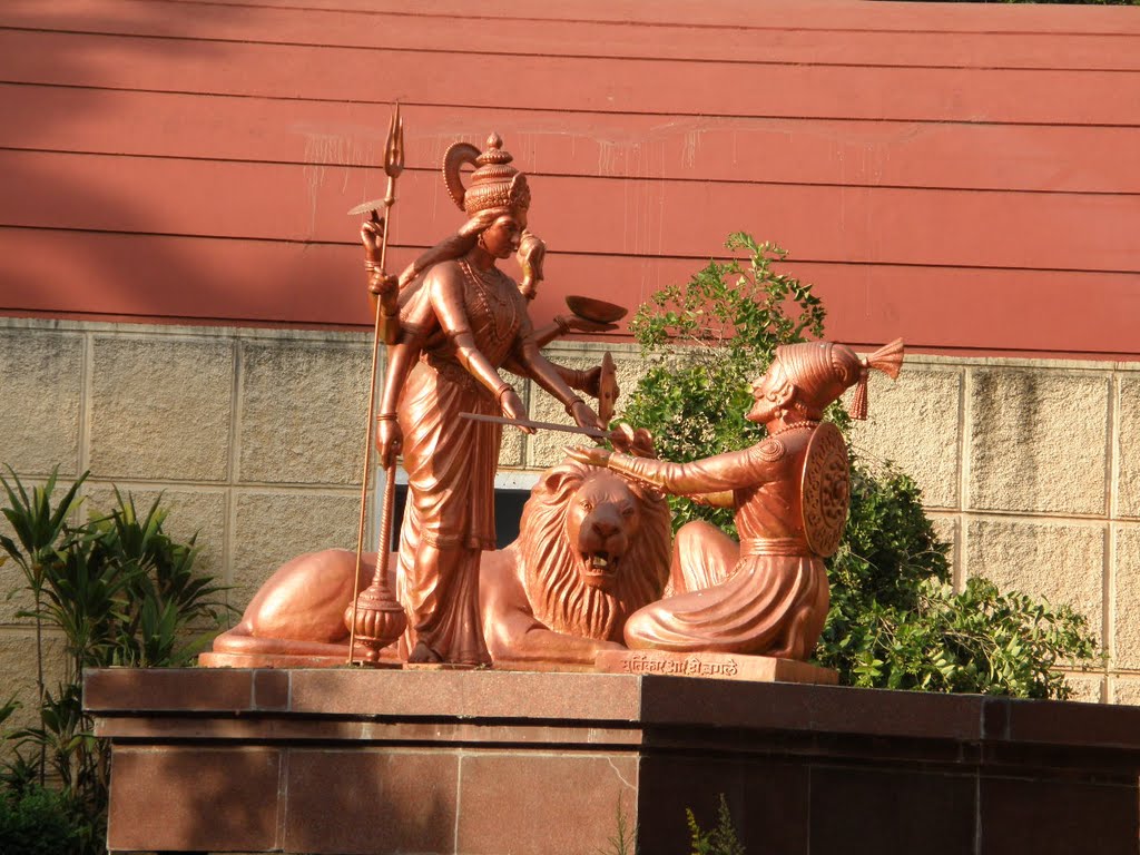 Bhavani Mata offering sword to Raja Shivaji,Ch.Shivaji Museum Aurangabad
