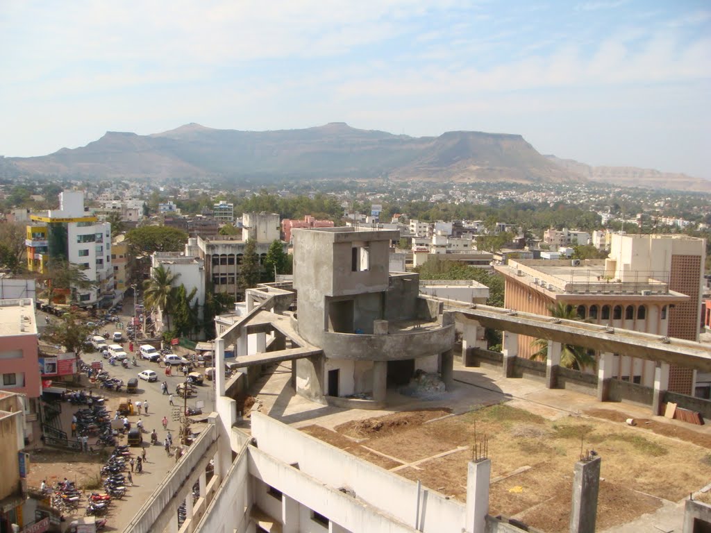 View of Satara City from Maharaja Residency Hotel-2009