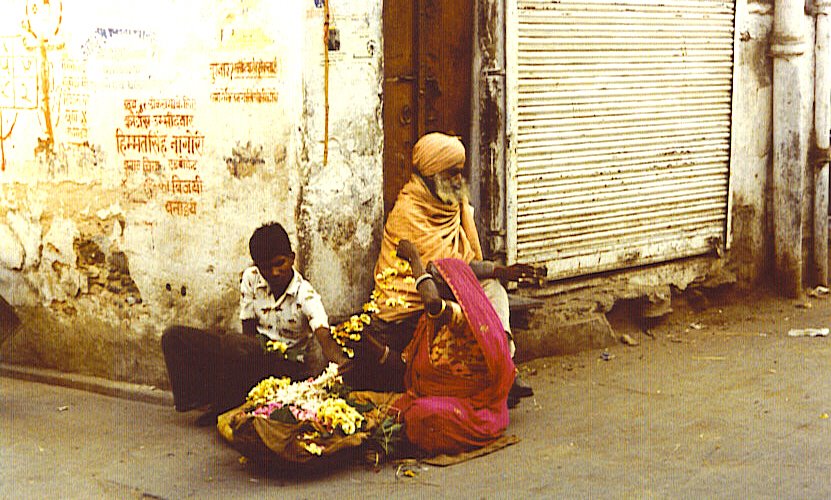 Udaipur 1980 sale of flowers....© by leo1383