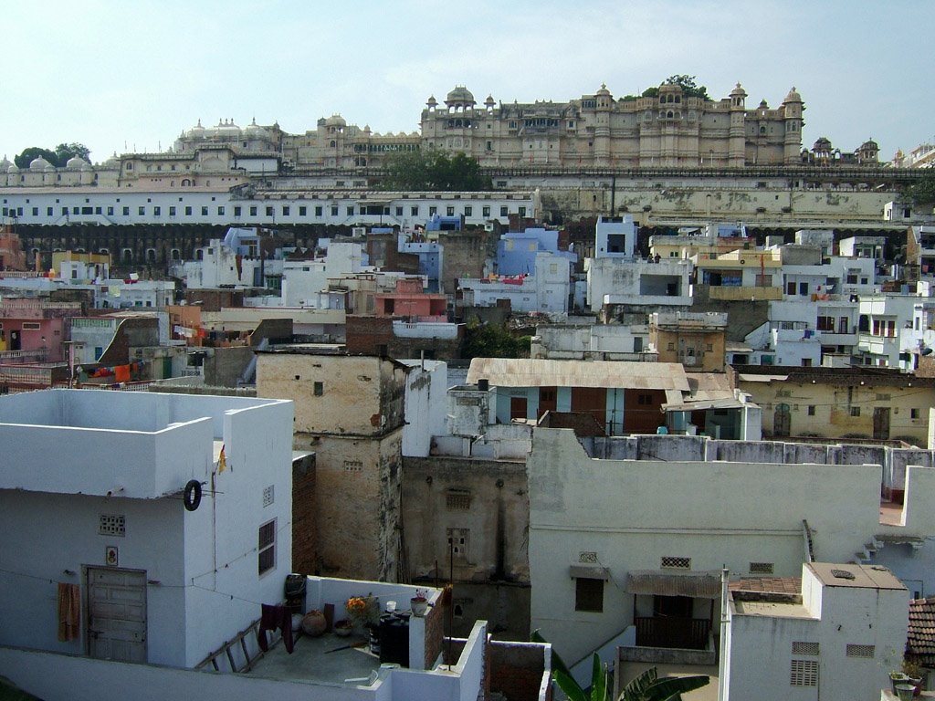 Udaipur-View of the City Palace from the Town