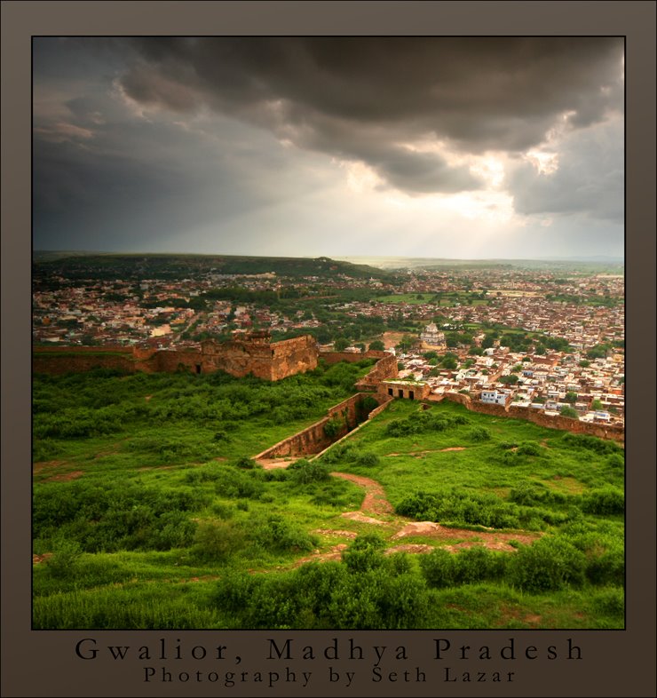 Afternoon Light and the View from Gwalior Fort, Gwalior, Uttar Pradesh, India