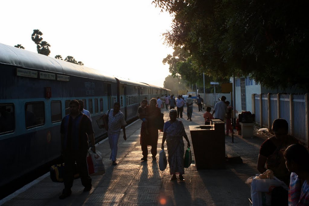 Karur Station in the morning.