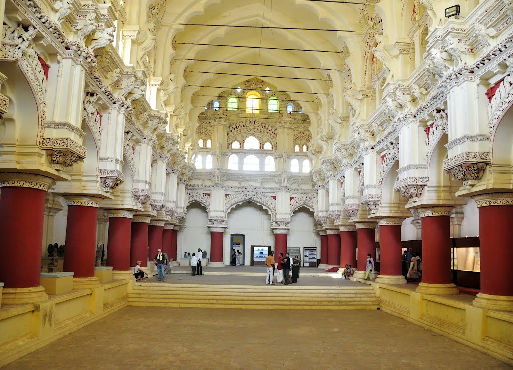 Palace Auditorium, Dance Hall in the Thirumalai Nayakkar Mahal Palace. Madurai, India.
