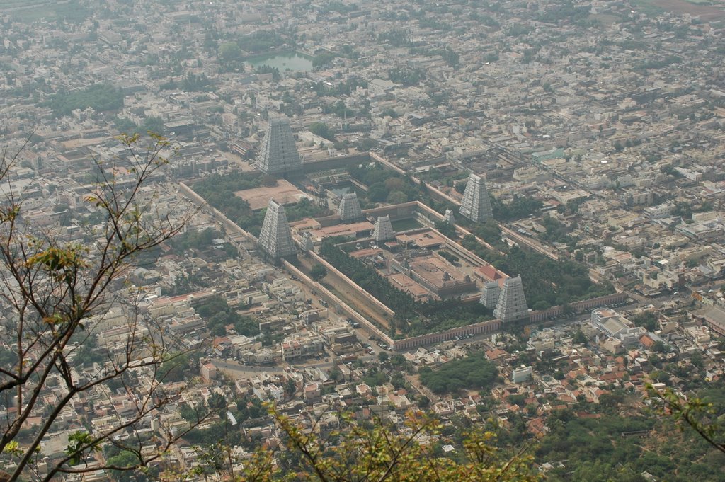 View from Arunachala on Tiruvannamalai temple