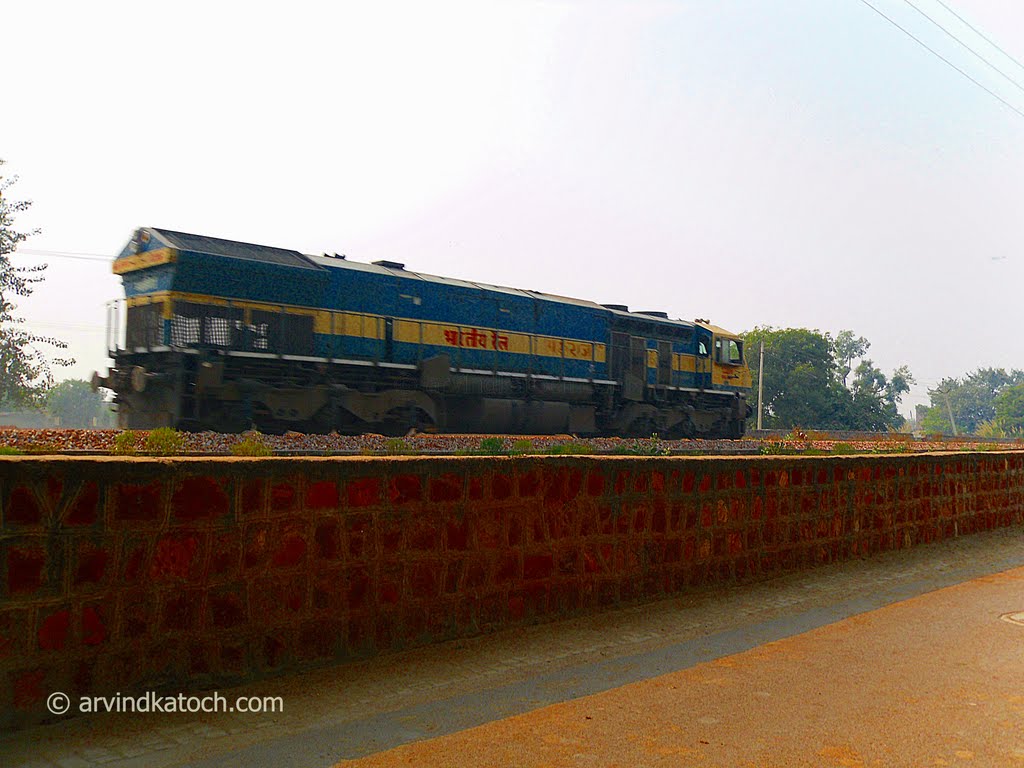 Engine Moving On Agra Railway Line